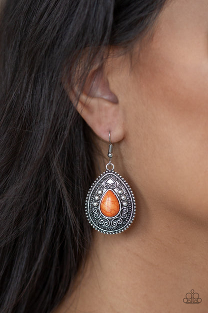  Paparazzi Desert Nirvana Orange Fishhook Earrings