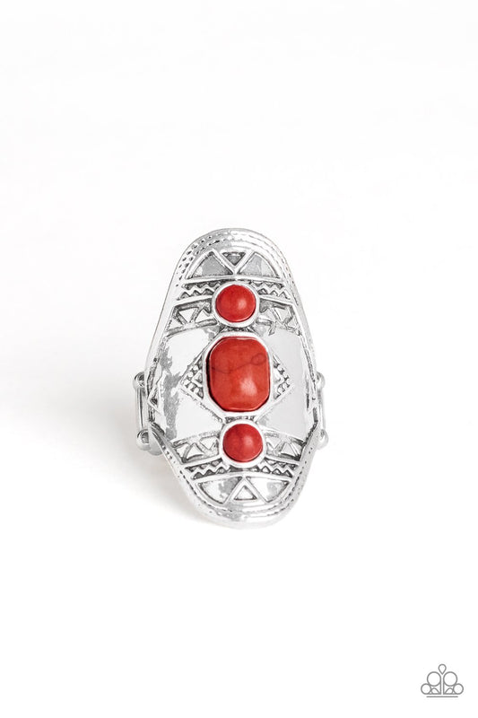 Paparazzi Desert Paint Red Stone Ring