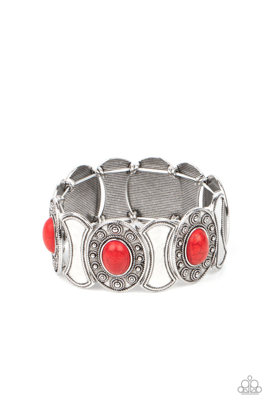 Paparazzi Desert Relic Red Stone Stretch Bracelet