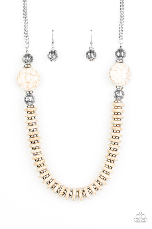Paparazzi Desert Revival White Stone Short Necklace
