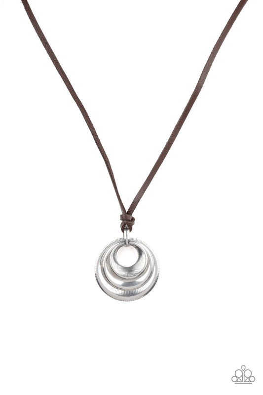 Paparazzi Desert Spiral Silver Men's Short Necklace - P2UR-SVXX-033XX