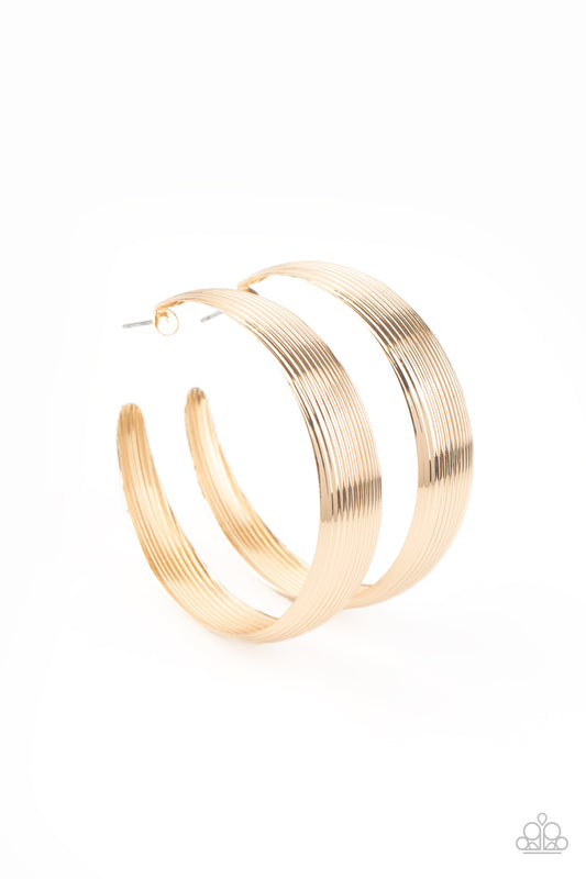 Paparazzi Desert Wanderings Gold Post Hoop Earrings