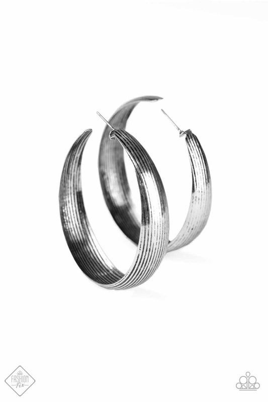 Paparazzi Desert Wanderings Silver Hoop Post Earrings - Fashion Fix Simply Santa Fe July 2020