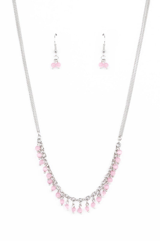 Paparazzi DEW A Double Take Pink Short Necklace