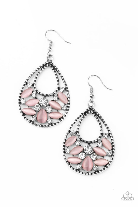 Paparazzi Dewy Dazzle Pink Fishhook Earrings