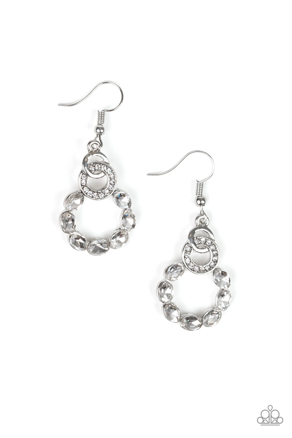 Paparazzi Diamond Deluxe White Fishhook Earrings