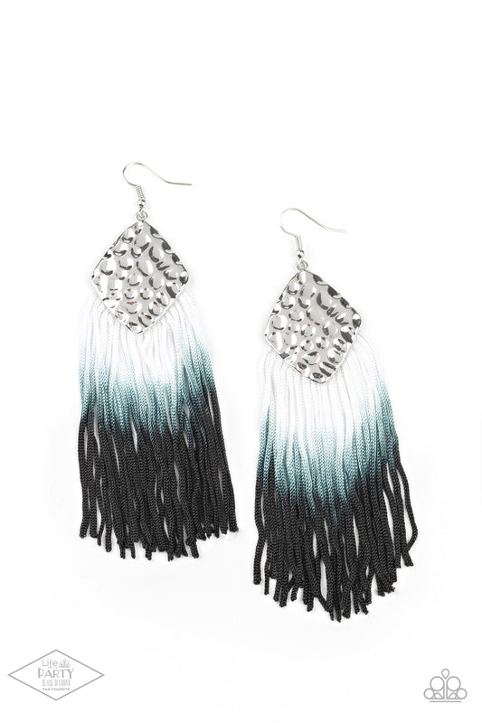 Paparazzi Dip In Black Fishhook Earrings - Life Of The Party Exclusive 2020