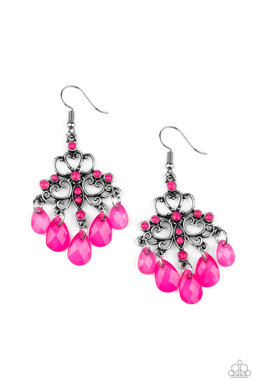 Paparazzi Dip It Glow Pink Fishhook Earrings