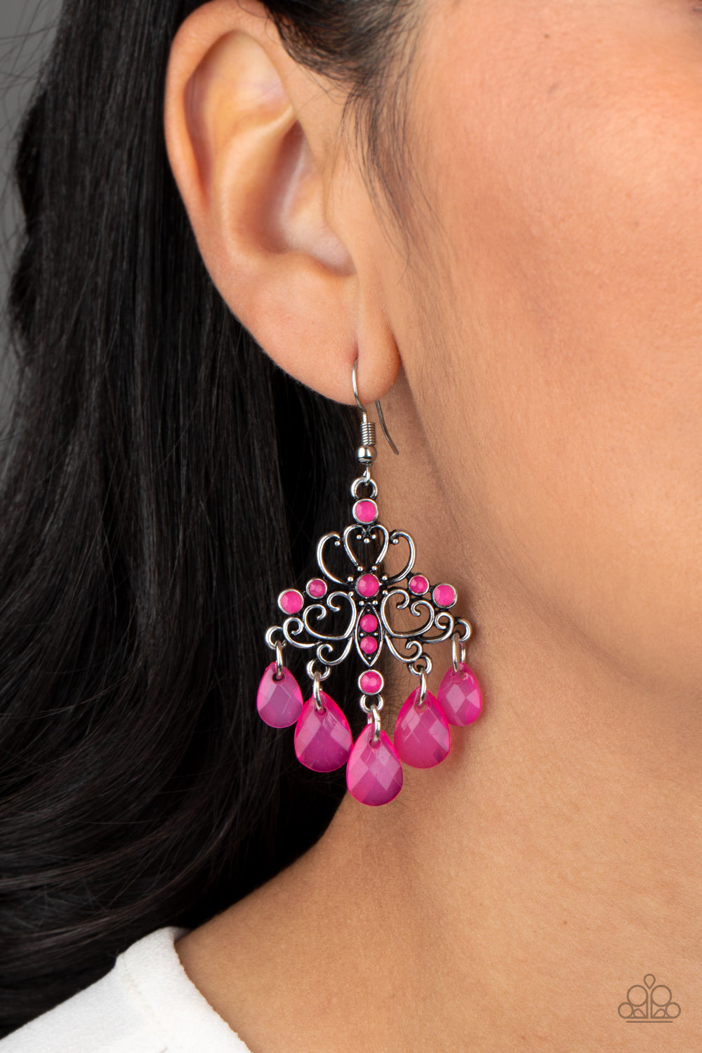 Paparazzi Dip It Glow Pink Fishhook Earrings