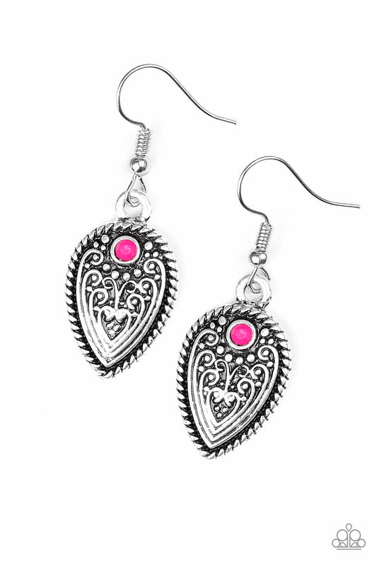 Paparazzi Distance Pasture Pink Fishhook Earrings