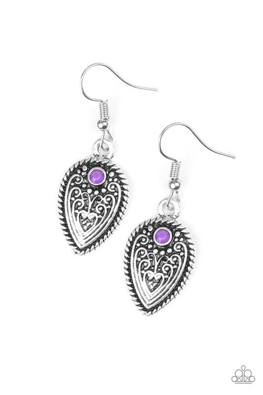 Paparazzi Distance Pasture Purple Fishhook Earrings