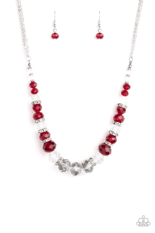Paparazzi Distracted By Dazzle Red Short Necklace