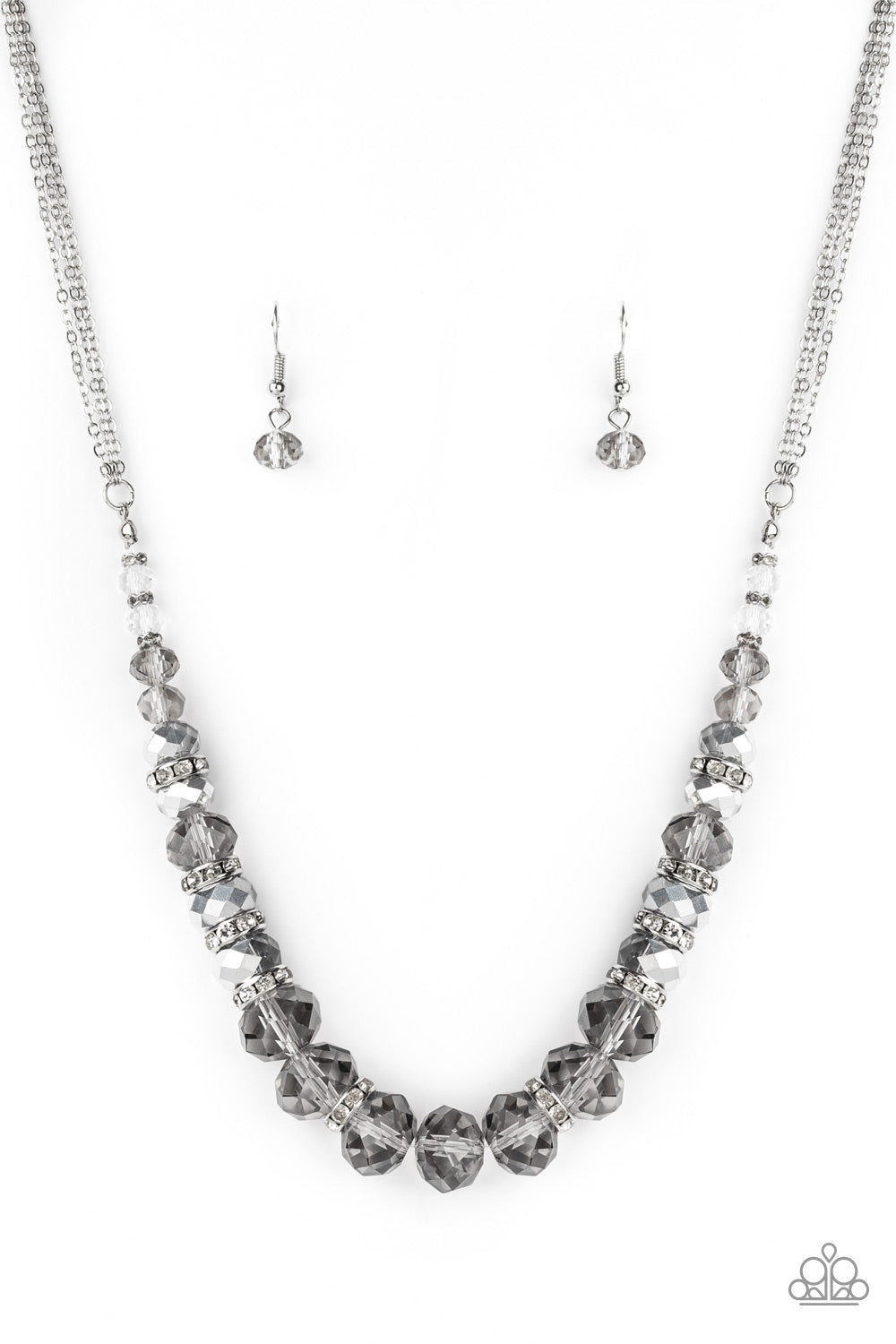 Paparazzi Distracted By Dazzle Silver Short Necklace - P2RE-SVXX-379XX