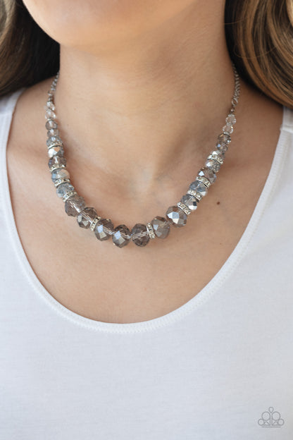 Paparazzi Distracted By Dazzle Silver Short Necklace - P2RE-SVXX-379XX
