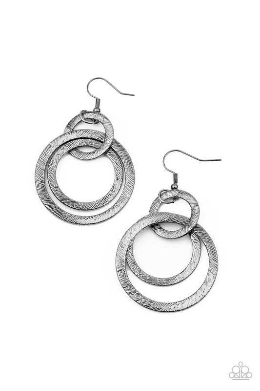 Paparazzi Distractingly Dizzy Black Fishhook Earrings