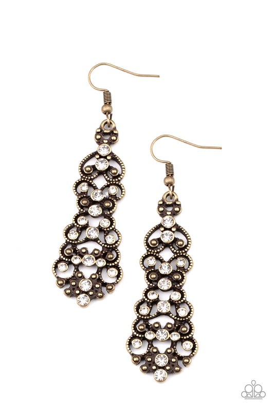 Paparazzi Diva Decorum Brass Fishhook Earrings