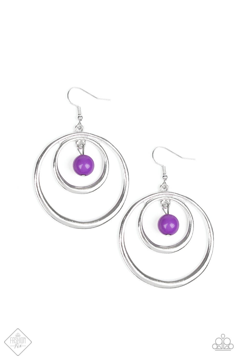 Paparazzi Diva Pop Purple Fishhook Earrings  - Fashion Fix Glimpses of Malibu July 2019