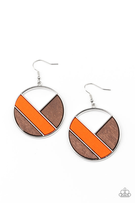 Paparazzi Don't Be MODest Orange Fishhook Earrings