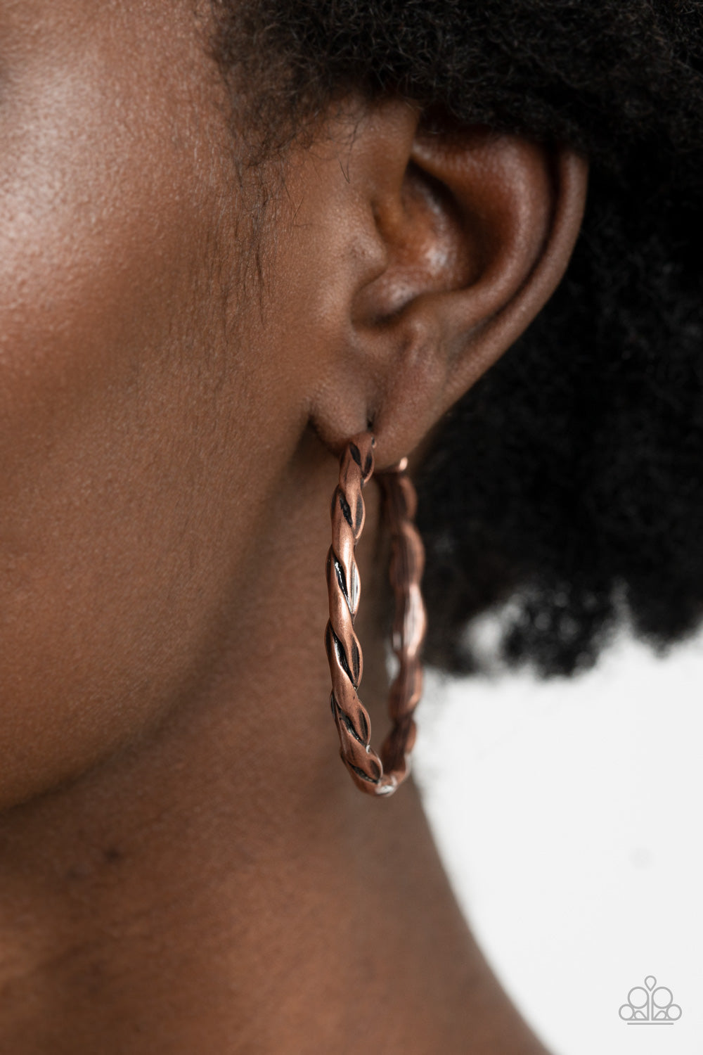 Paparazzi Don't Get It Twisted Copper Post Hoop Earrings