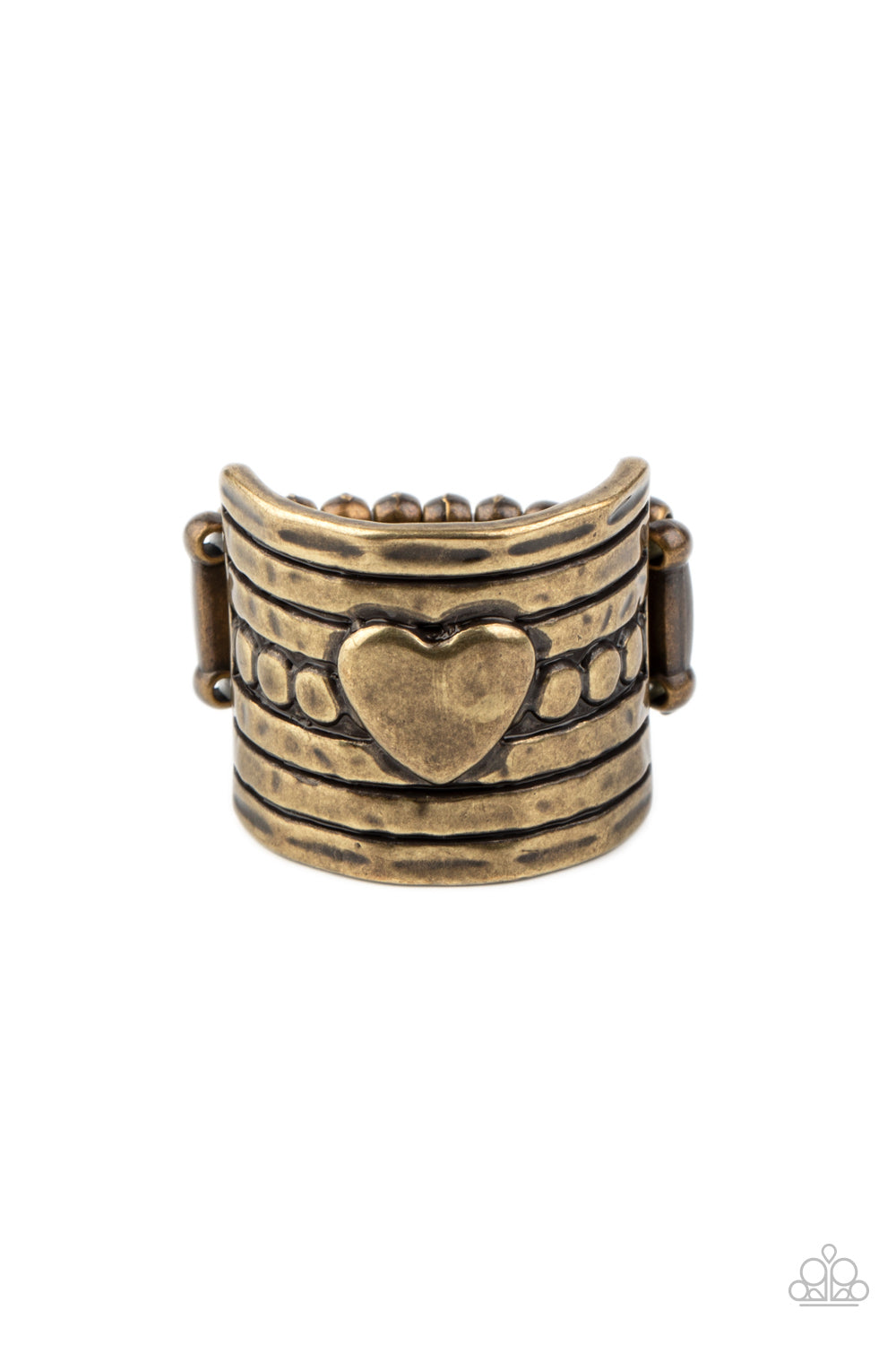 Paparazzi Don't Lose Heart Brass Ring - P4WH-BRXX-075XX