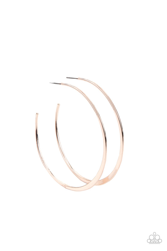 Paparazzi Don't Lose Your Edge Rose Gold Post Hoop Earrings