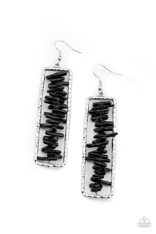Paparazzi Don't Quarry Be Happy Black Fishhook Earrings