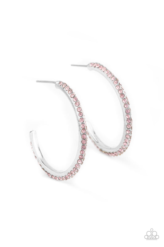 Paparazzi Don't Think Twice Pink Post Hoop Earrings