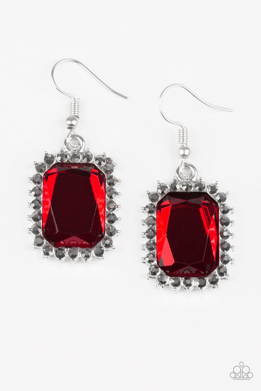 Paparazzi Downtown Dapper Red Fishhook Earrings