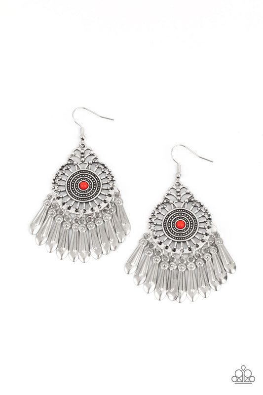 Paparazzi Dream A Little DREAMCATCHER Red Fishhook Earrings