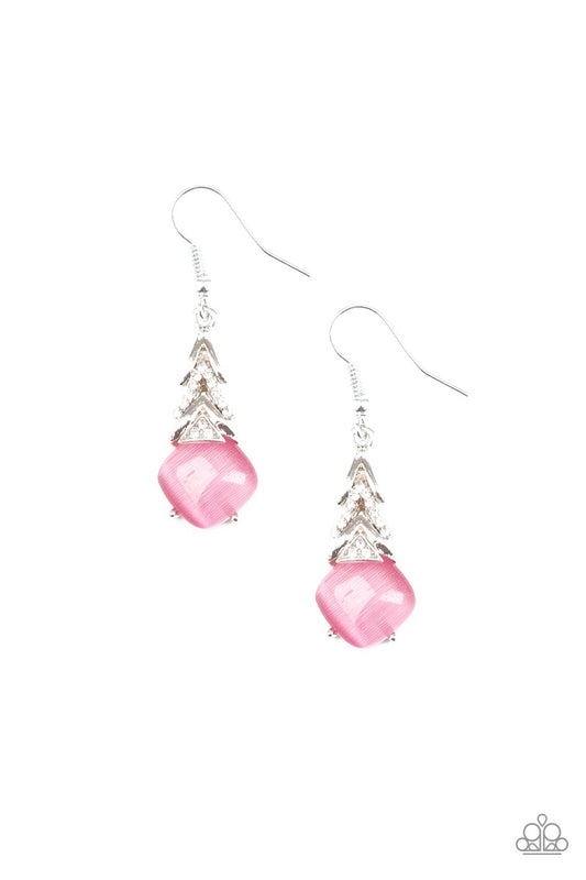 Paparazzi Dreamy Dazzle Pink Fishhook Earrings