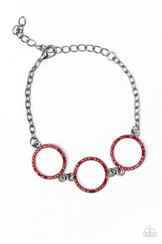 Paparazzi Dress The Part Red Clasp Bracelet - P9RE-RDXX-070XX