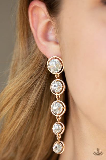 Paparazzi Drippin' In Starlight Gold Post Earrings