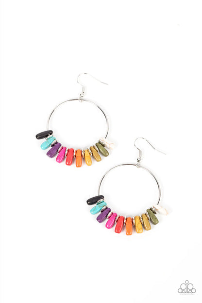 Paparazzi Earthy Ensemble Multi Fishhook Earrings - P5SE-MTBL-139XX