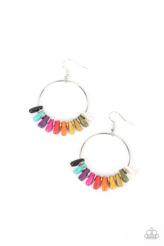 Paparazzi Earthy Ensemble Multi Fishhook Earrings - P5SE-MTBL-139XX