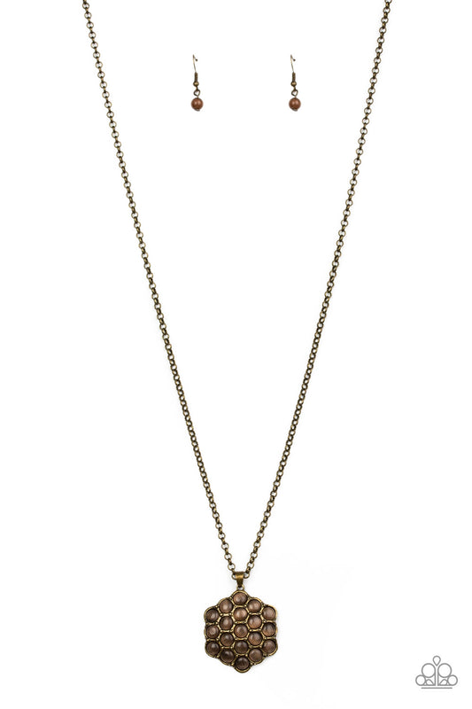 Paparazzi East Coast Elixir Brown Short Necklace