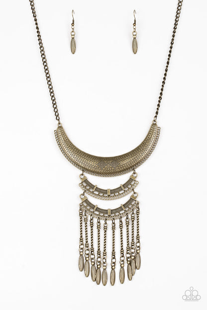 Paparazzi Eastern Empress Brass Short Necklace