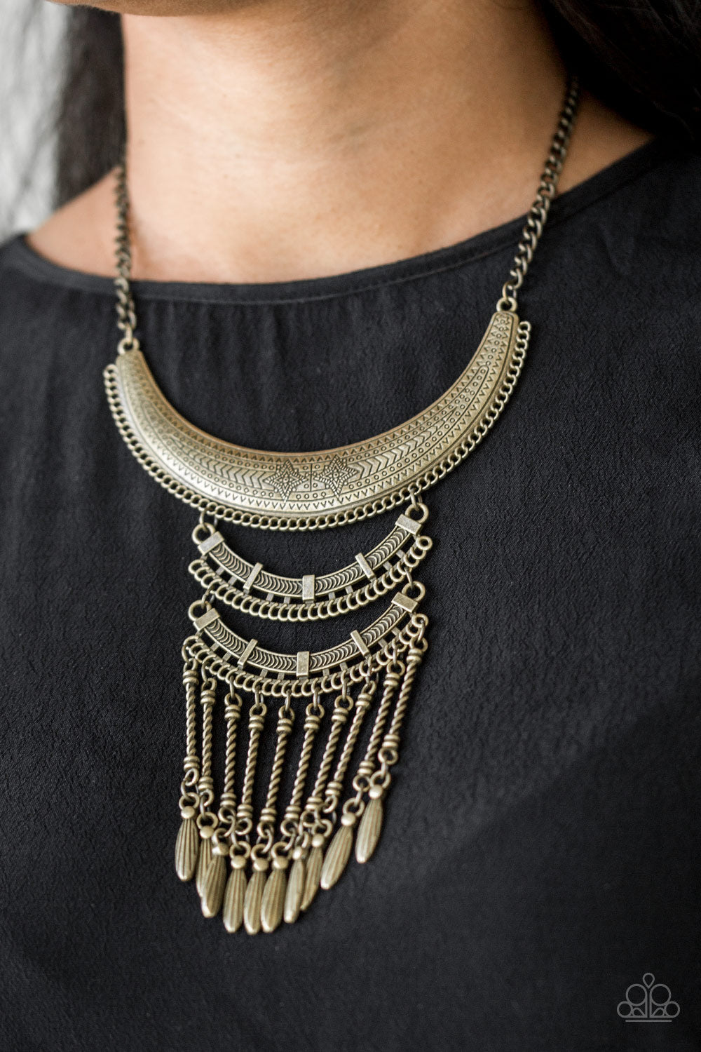 Paparazzi Eastern Empress Brass Short Necklace