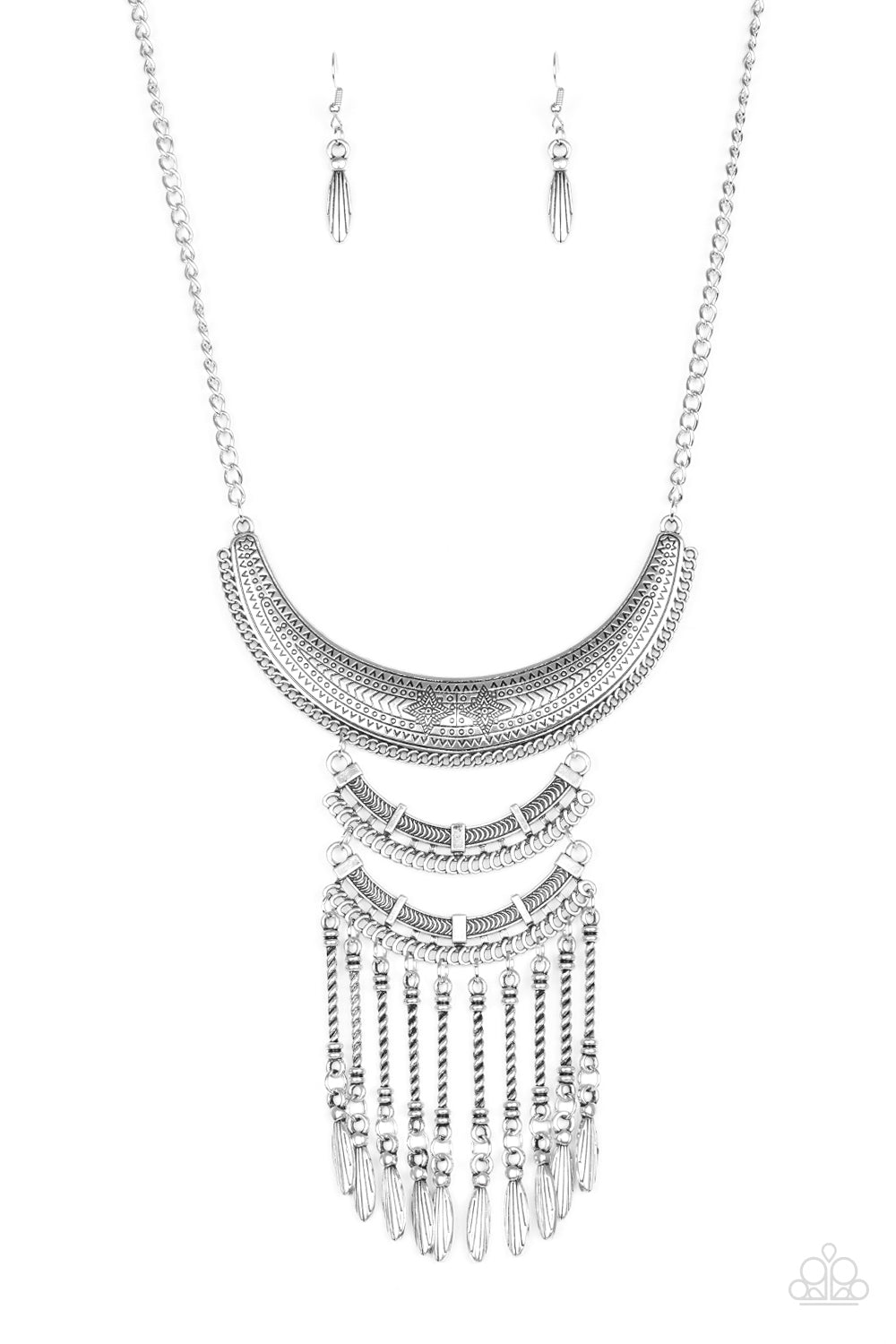 Paparazzi Eastern Empress Silver Short Necklace