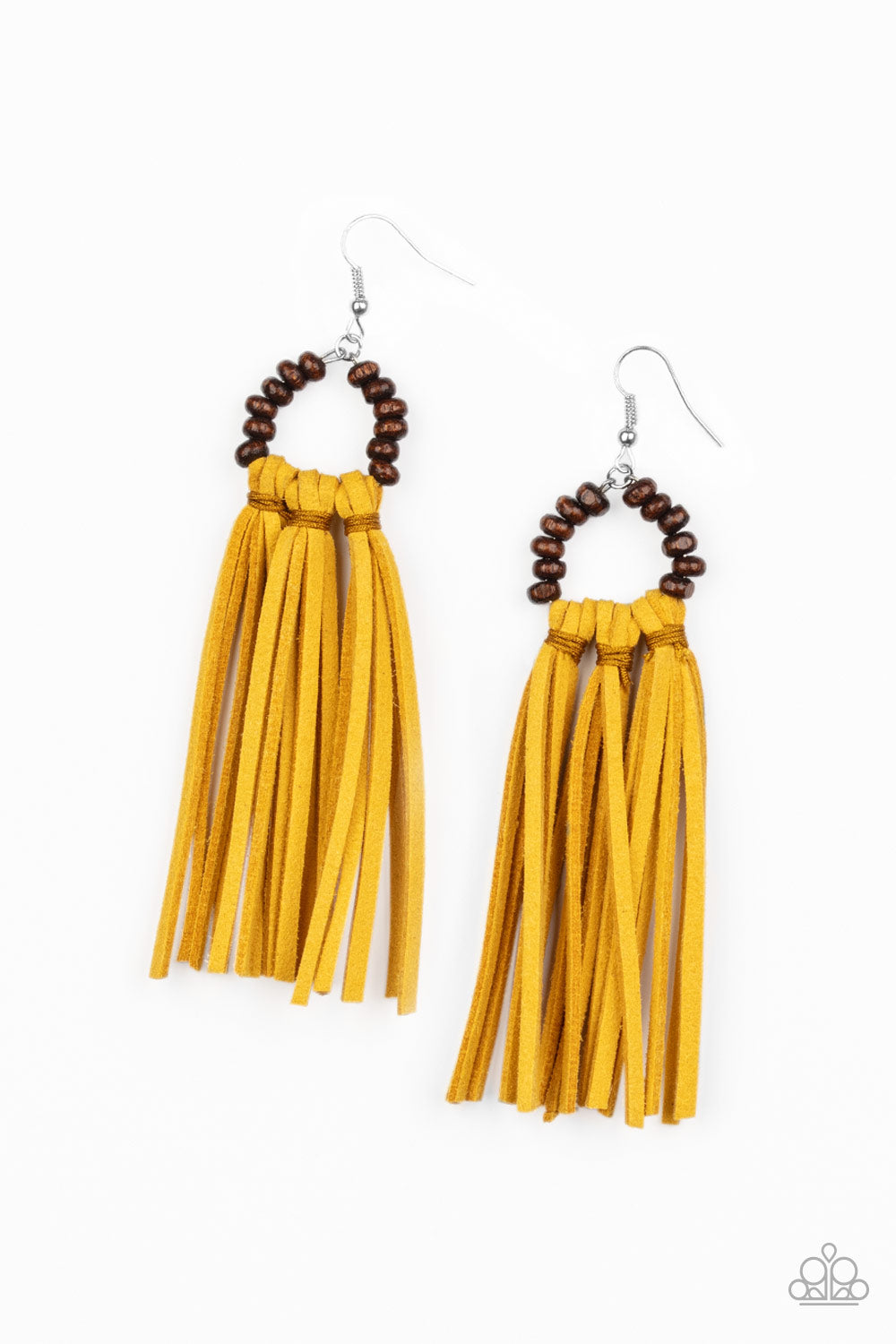 Paparazzi Easy To PerSUEDE Yellow Fishhook Earrings - Convention 2020