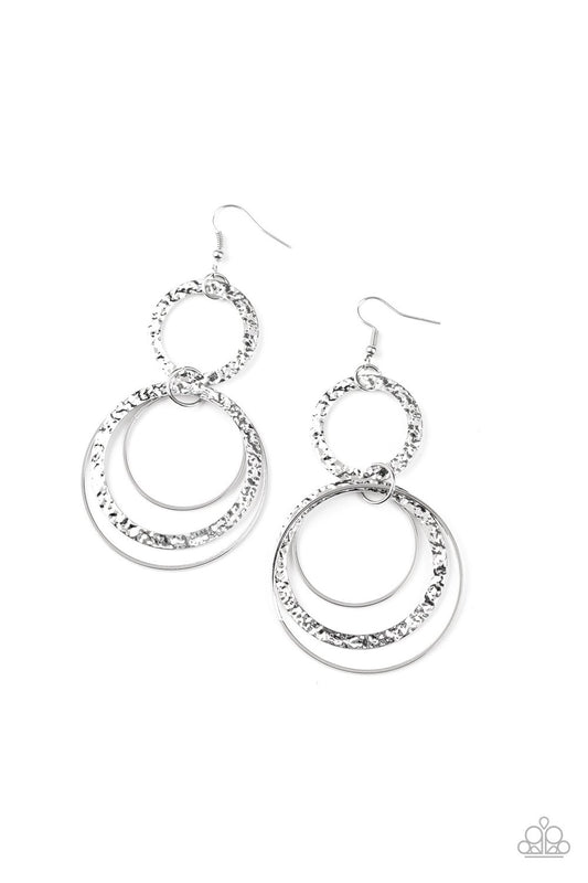 Paparazzi Eclipsed Edge Silver Fishhook Earrings
