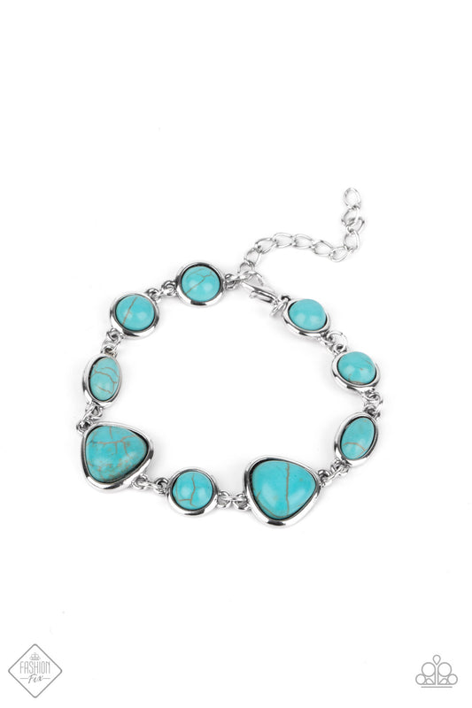 Paparazzi Eco-Friendly Fashionista Blue Stone Clasp Bracelet - Fashion Fix Simply Santa Fe March 2021