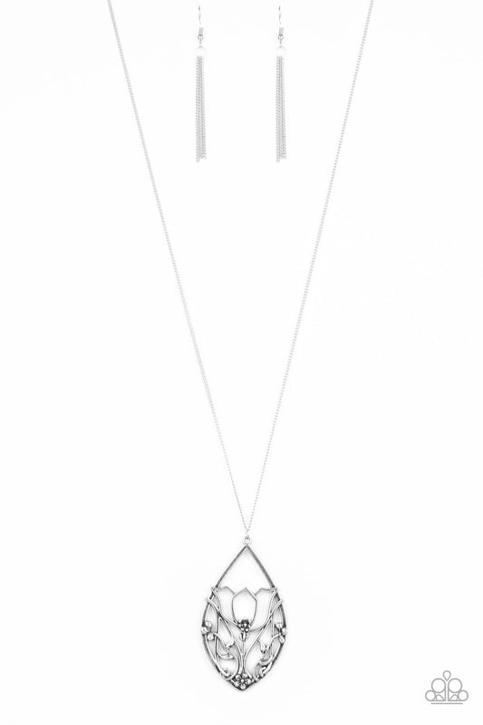 Paparazzi Eden Enchantment Silver Long Necklace