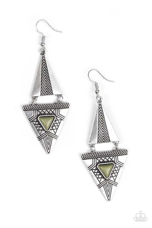 Paparazzi El Paso Edge Green Fishhook Earrings