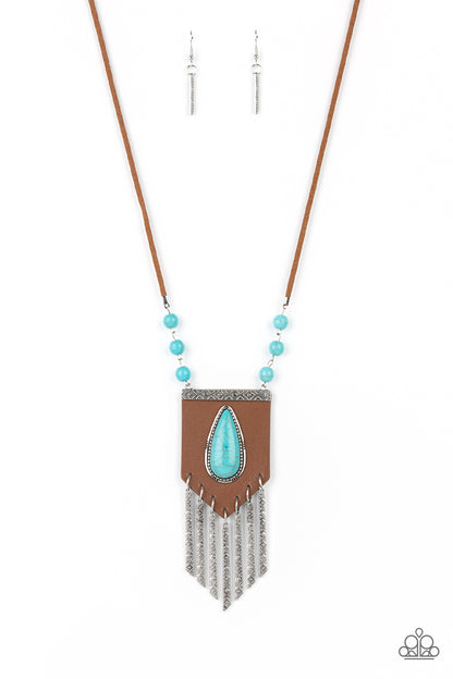 Paparazzi Enchantingly Tribal Blue Long Necklace