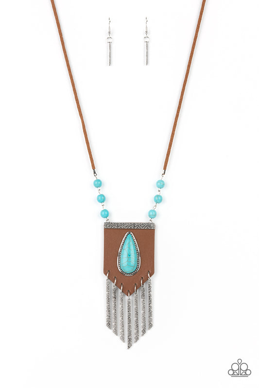 Paparazzi Enchantingly Tribal Blue Long Necklace
