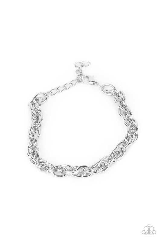 Paparazzi Executive Exclusive Silver Men's Clasp Bracelet