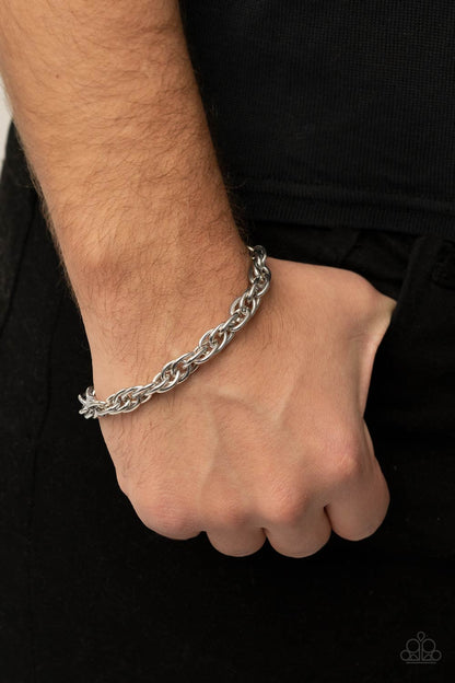 Paparazzi Executive Exclusive Silver Men's Clasp Bracelet