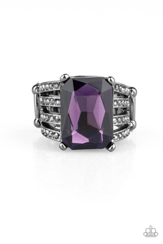 Paparazzi Expect Heavy Reign Purple Ring - Life Of The Party Exclusive