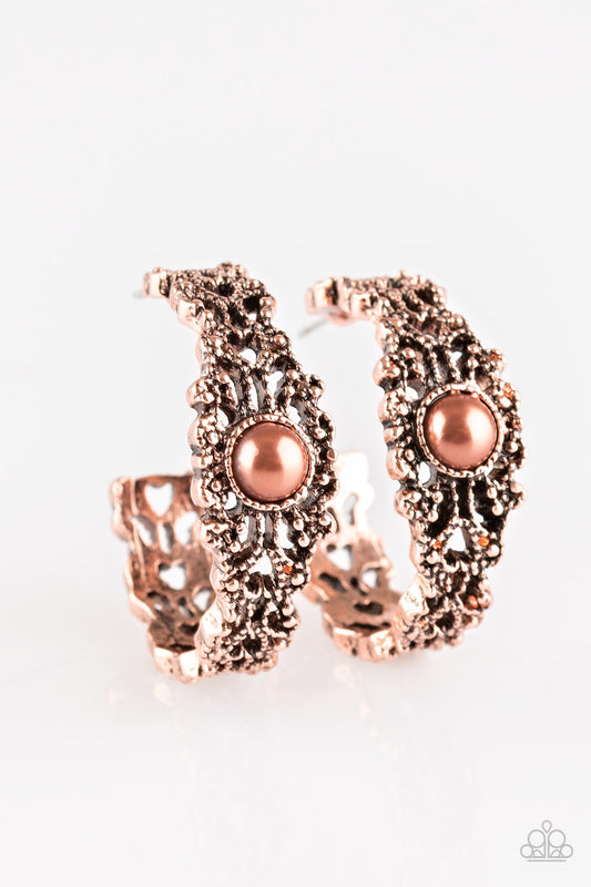 Paparazzi Exquisite Expense Copper Post Hoop Earrings