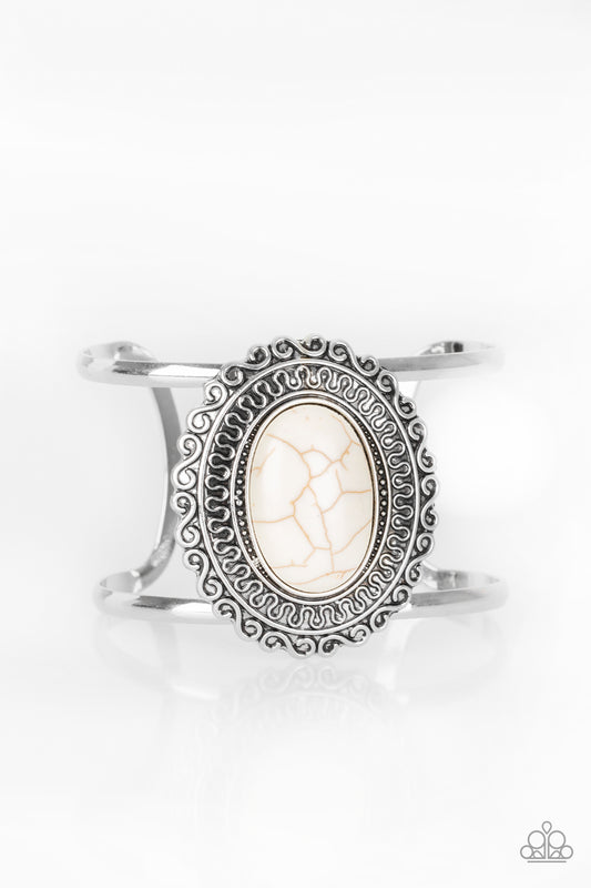 Paparazzi Extra EMPRESS-ive White Stone Cuff Bracelet